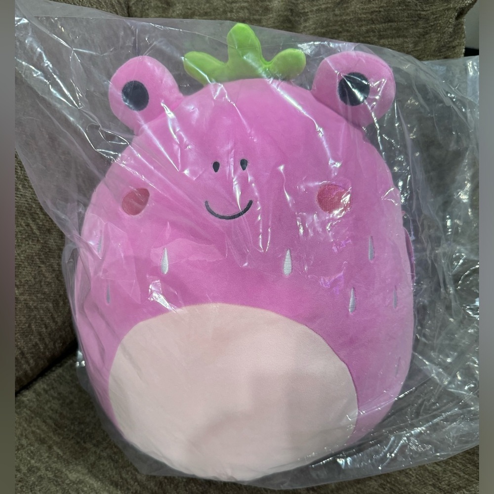 Squishmallow strawberry frog